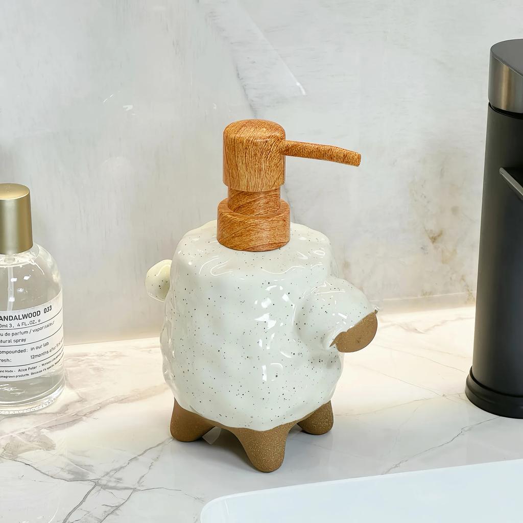 Ceramic Kitchen Hand Sanitizer Dispenser Multifunctional Bathroom Sink Shower Gel Press Type Empty Bottle Bathroom Accessories