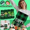 St. St. Patrick's Day Förkläde 4-pack, Grön och Svart Rutiga Kockförkläden Med Leprechaun-mönster, Justerbara Och Tvättbara Förkläden, Köksredskap