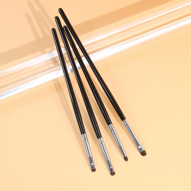 Pony Hair Eyeshadow Brush Set: 4-Piece Fine Eye Makeup & Under-Eye Blending Tools