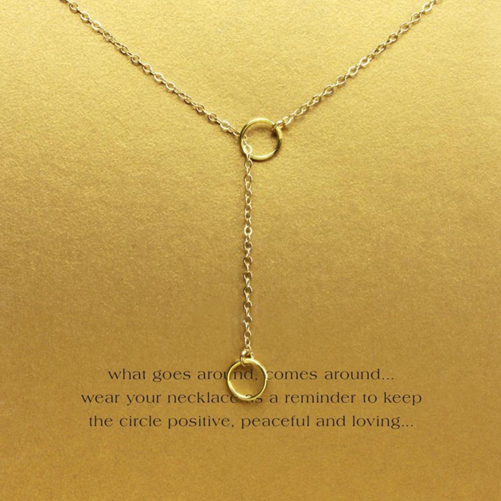 Necklace Double Circle Lariat Pedant Long Tussle Alloy Clavicle Chain Stylish Women Jewelry