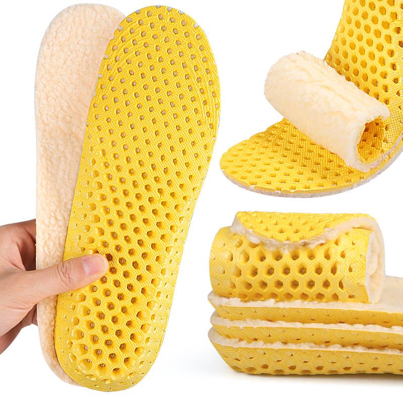Winter Warm Wool Felt Insoles: Non-slip & Shock Absorbing for Snow Boots