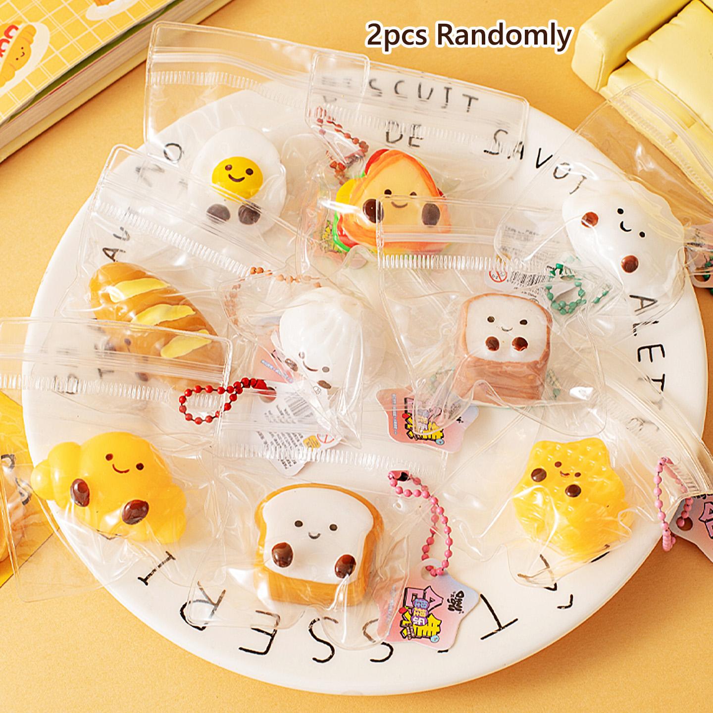 Mini Mochi Squishy Toys Bread Dumping Food Stress Relief Squishy Squeeze Toy Sensory Pinch Fun Party Favor Gift Keychain Pendant