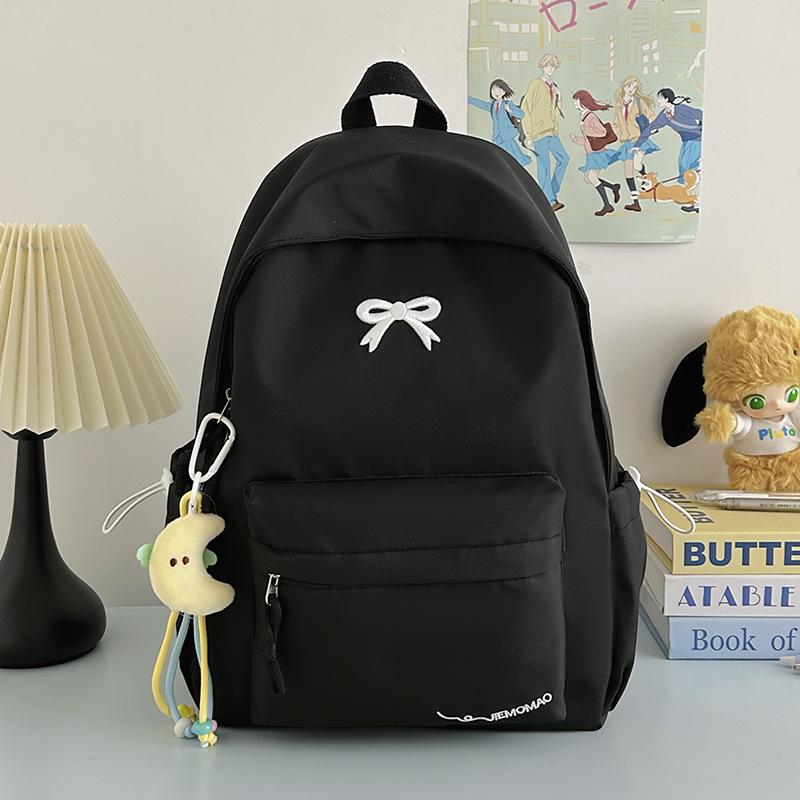 Schoolbag Wholesale High Value Bow Lightweight Small Backpack Japanese Ins Simple High School Student Schoolbag Versatile Backpack