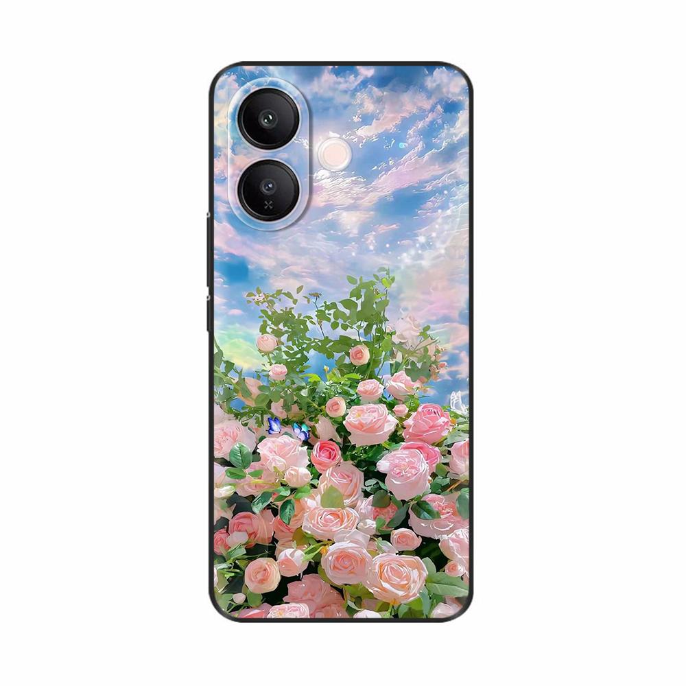 For Vivo V60 Lite Case Case Sweet Love Heart Flower Soft Silicone TPU Cover For Vivo V60 Lite 4G 5G Phone Cases Protective Coque