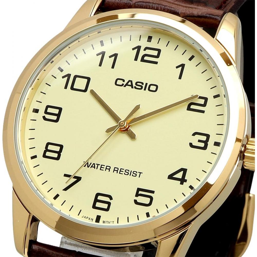 CaSio Analog Quartz Men S Watch Mtp V001gl 9b Gold Cream Yellow