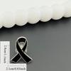 Conmemoración Memorial Duelo Conciencia Cáncer de Pulmón Enfisema Lazo Negro Pin Broche Funeral Memorial Broche Decoraciones