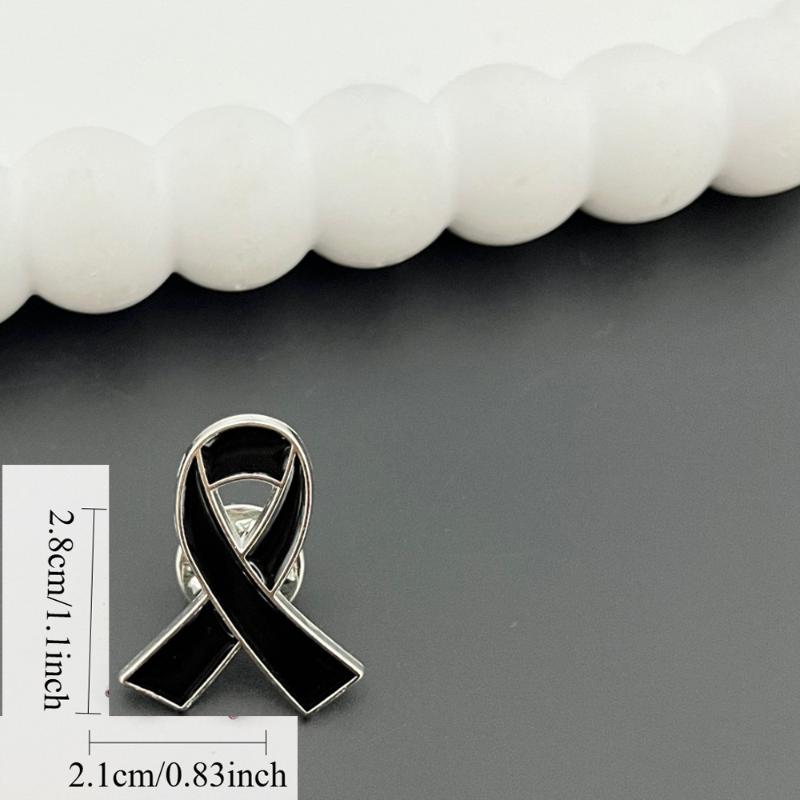 Remembrance Memorial Mourning Lung Cancer Emphysema Awareness Black Ribbon Pin Brooch Funeral Memorial Brooch Decorations