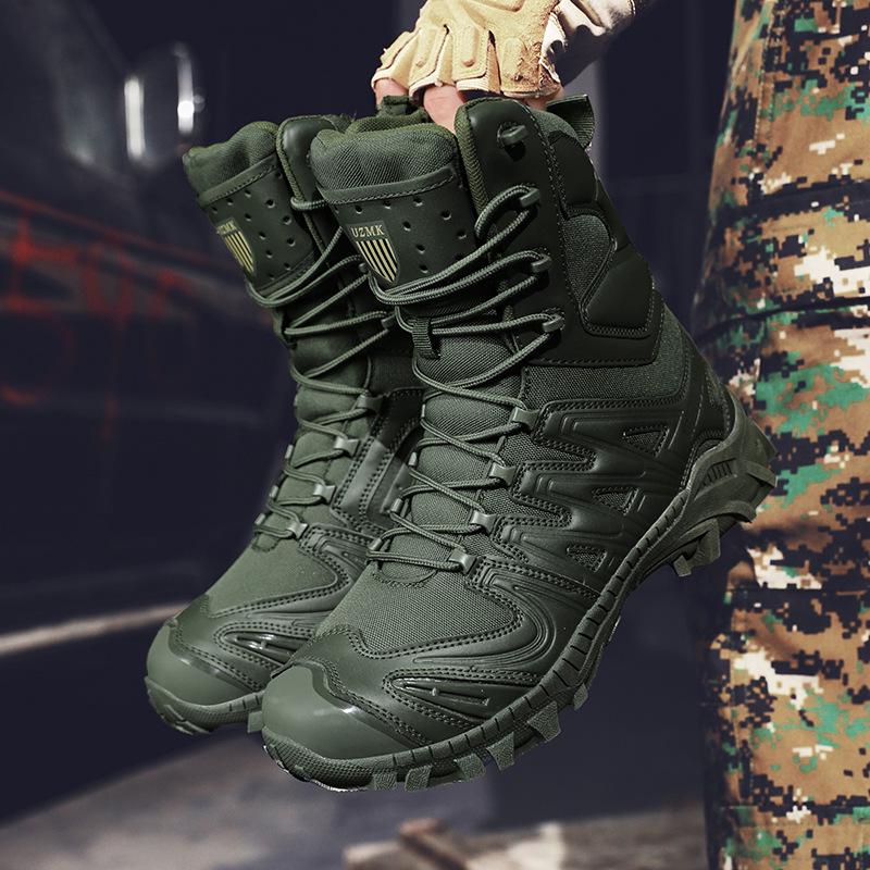 Men's Plus Size High-Top Tactical Combat Boots - Non-Slip Desert Outdoor Footwear