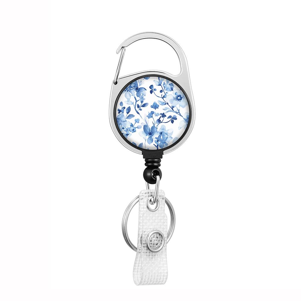 Plant Flowers Clip Lanyards ID Badge Holder Porta Credencial Lanyards Keychain Badge Reel Nurse Retractable Wholesale
