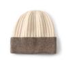 % Pure wool knitted wool hat contrasting color fashionable simple warm hat men's and women's dome autumn and winter cold hat