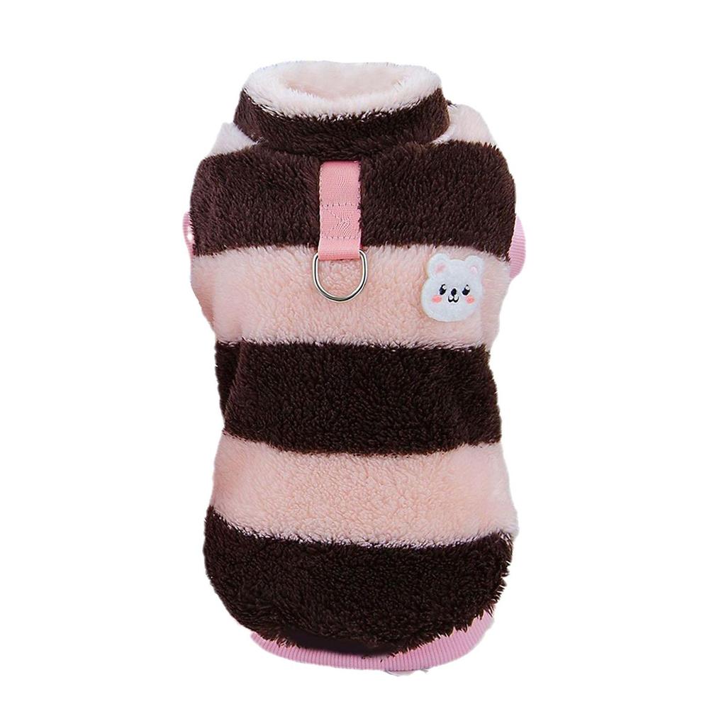 Fleece Dog Coat Photo Props Clothing for Small Medium Dogs Cold Weather with D Ring for Park Parties Walking Training Picnics