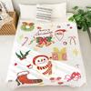 Christmas Flannel Blanket Printed Office Nap Throw Winter Warm Blanket for Desk Home Use