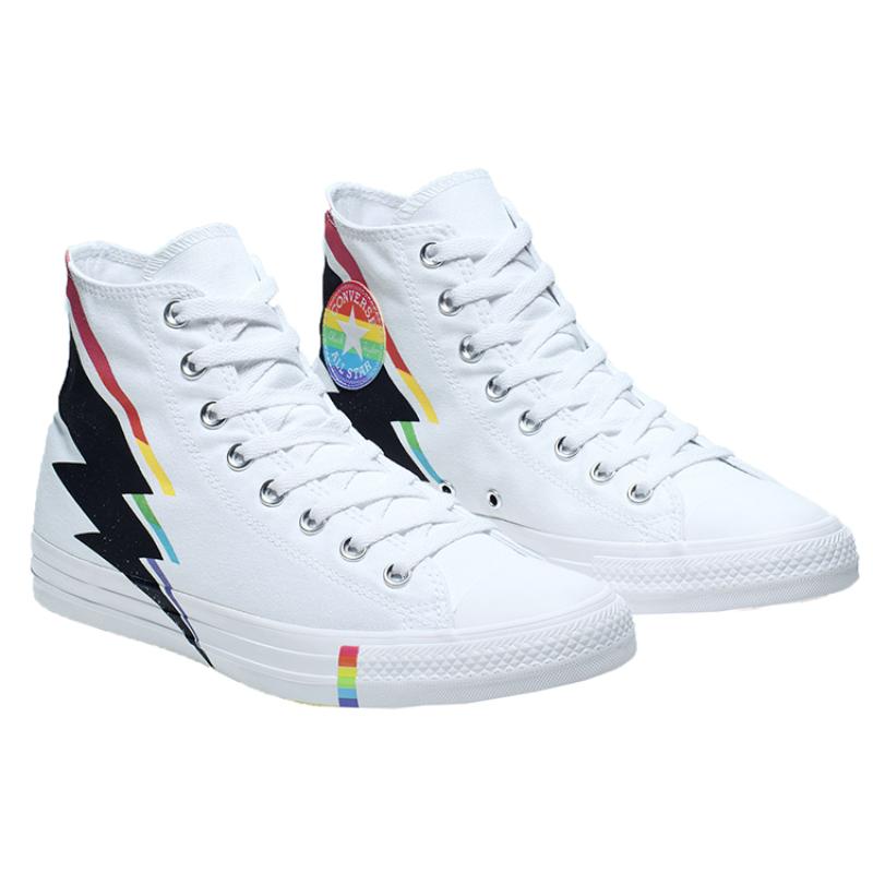 Converse Chuck Taylor All Star Hi All-Star Pride Lightning Bolt High-top Canvas Shoes Unisex White