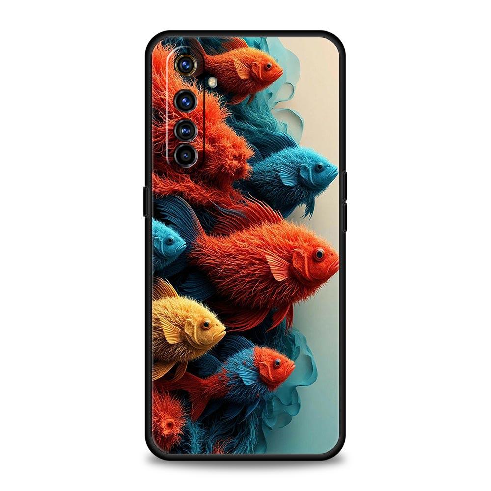 Blue Ocean Fish Case For Realme C67 C63 C55 C53 C35 C25 C21 GT 2 3 5 6 10 11 12 13 Pro Plus 5G Soft TPU Phone Cover Fundas Bags