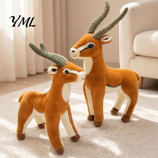 Skin Friendly Polyester Fiber Doll Plush Tibetan Antelope Doll, Posable Stuffed Toy, Cute Toy Cuddly Animal, Collectible Gift for Kids Home