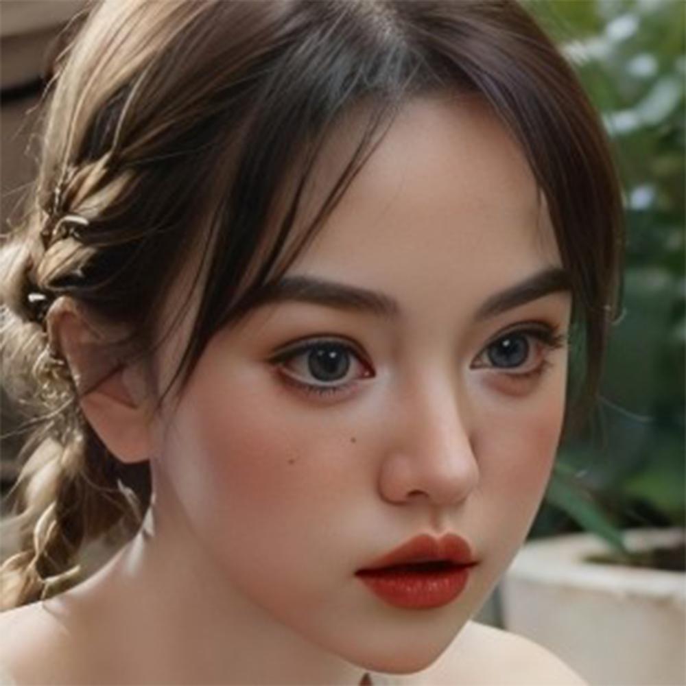 Head with Realistic Oral Function 100% Silicone Compatible with 130-180cm Sex Dolls M16 Thread Interface Wig & Implant Hair Options 3kg