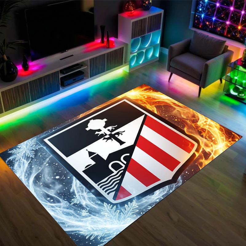 Athletic Bilbao Football Design Crystal Velvet Carpet Cozy Non?Slip Printed Rug For Bedroom Living Room Entrance