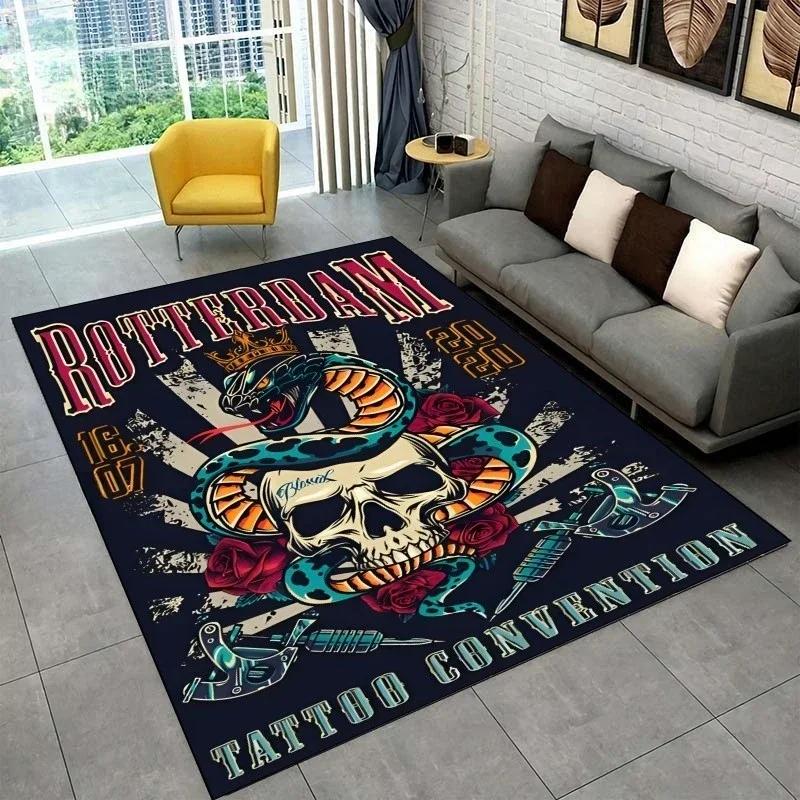 Tattoo Studio Carpet Mystic Witchcraft Gossip Carpets Girl Cartoon Printed Floor Mats Living Room Play Mat Retro Birthday Gifts