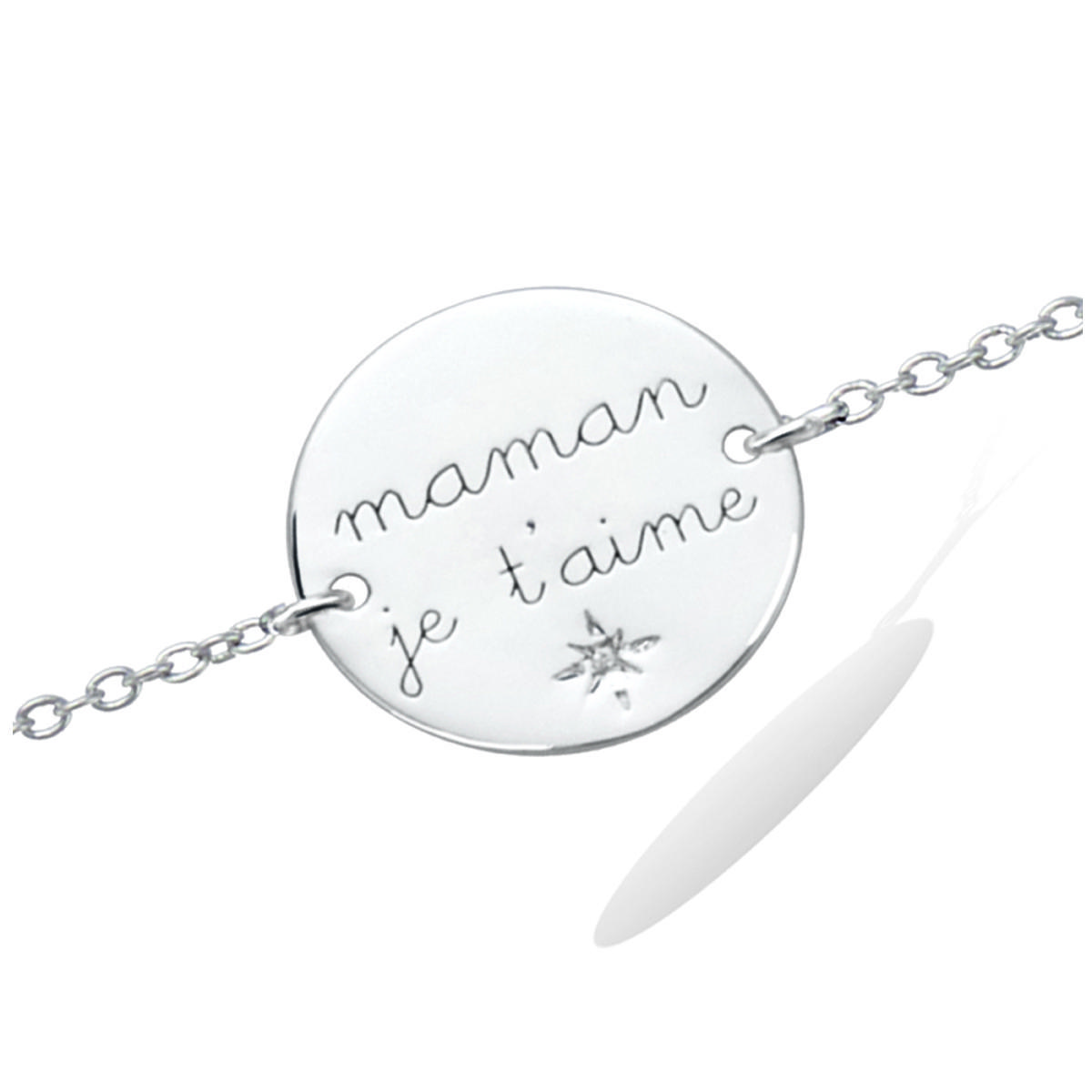 

Les Trésors De Lily [R2558] - Bracelet Argent Maman Je t aime blanc argenté (rhodié) - 15 mm
