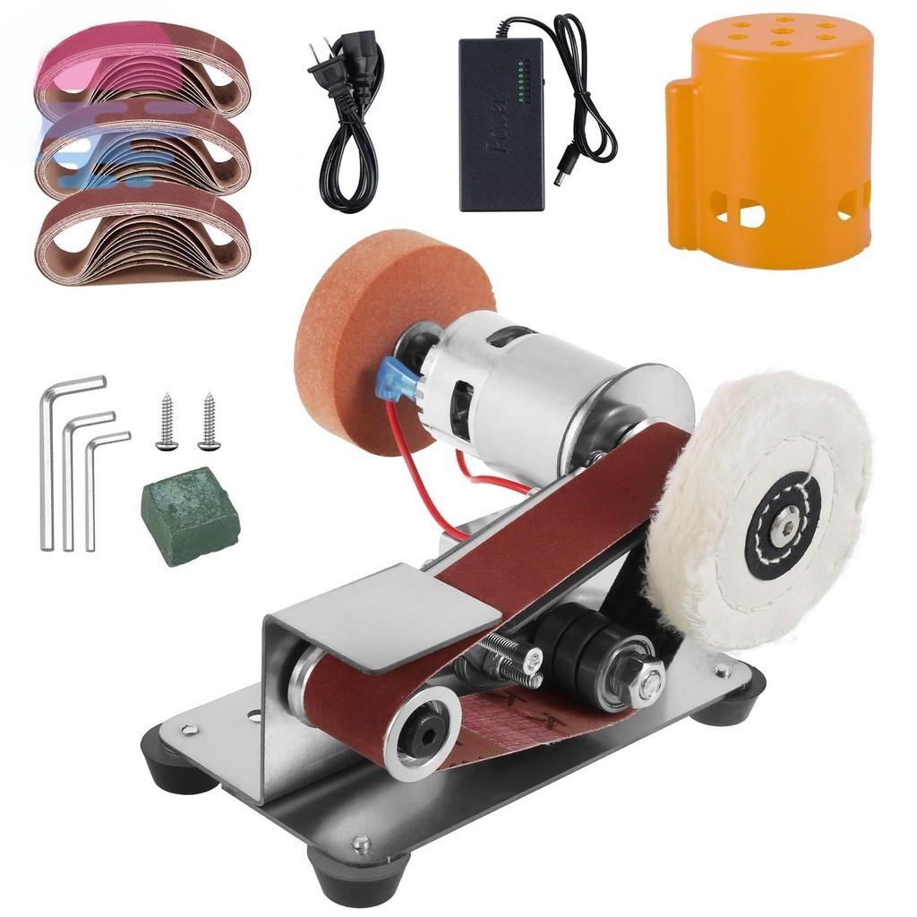 Multifunctional Electric Belt Grinder Electric Polishing Sharpener 7 Speed Adjustable Vertical Belt Sanding Polishing Machine