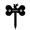 Dog Tombstone Card Dog Bone Shape Garden Metal Flower Garden Decoration For Pet Memorial Dog Memorial Deceased Pet Souvenir