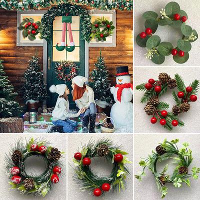 Weihnachten Fenster Berry Kiefer Kleine Kranz Hängen Dekorationen WEIHNACHTEN Home Garland