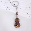 Copper Bronze Vintage Violin Keyring Cello Musical Instrument Pendant Violin Key Chain  Gifts
