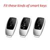 For Mercedes Benz Smart Car Key Fob Case Cover Chain Accessories Carbon Fiber