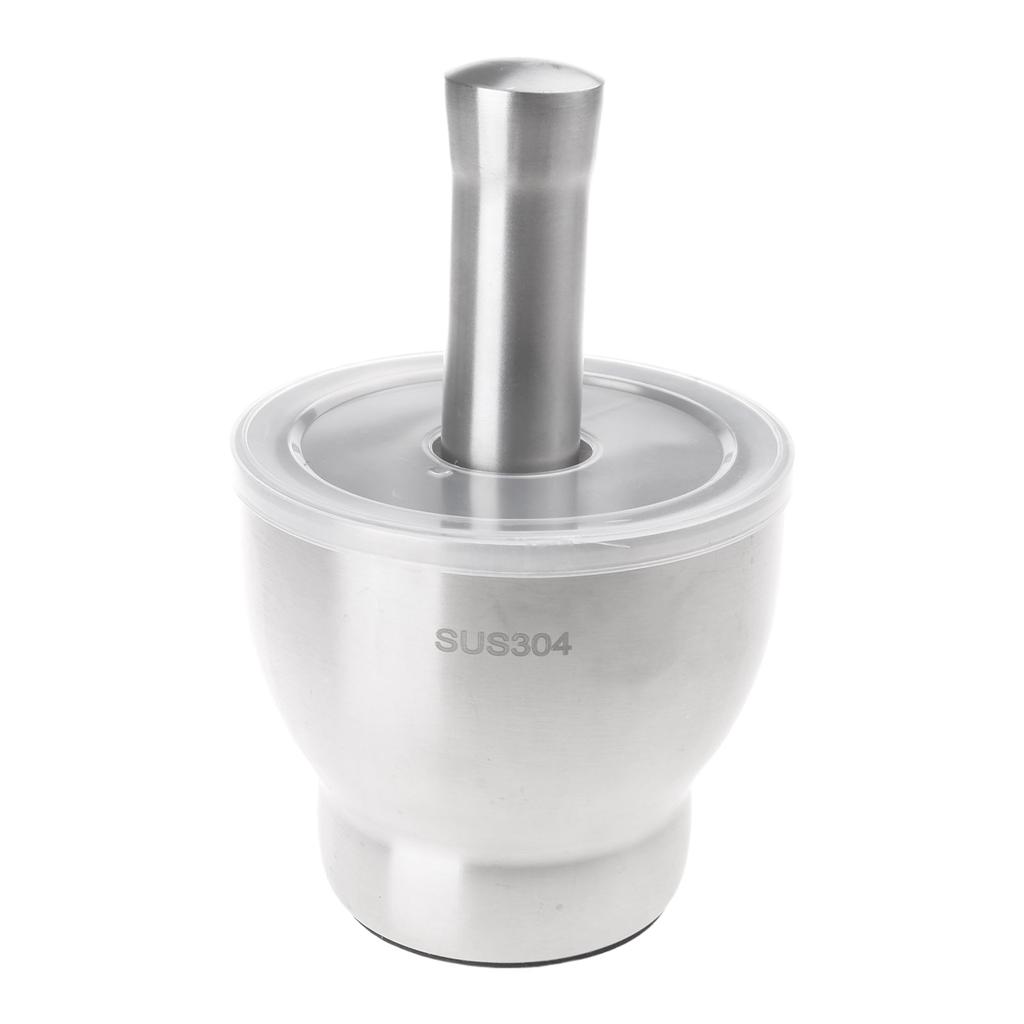 Efficient Mortar and Pestle Set Food Grinder Pills Crusher Spices Grinder 304Stainless Steel Material for Kitchen