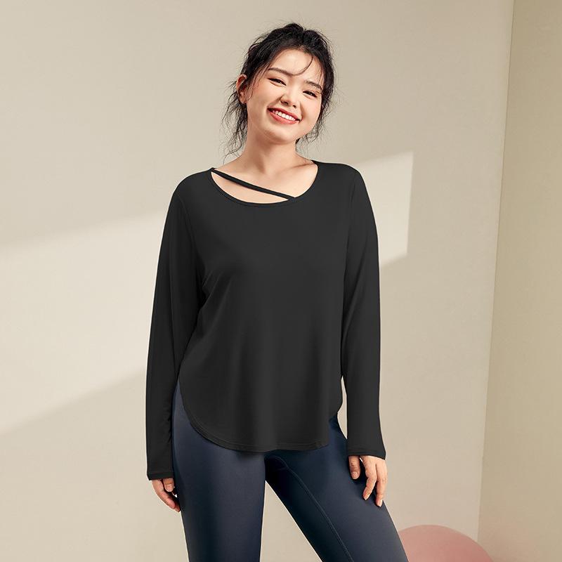

Women s Breathable Long Sleeve Yoga and Running Top - Loose Fit, Slimming, Plus Size L (116-130 jin)