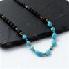 Vintage Turquoise Beaded Necklace for Men Boys,Ethnic Irregular Natural Stone Collars,Summer Bohemian Jewelry Gift