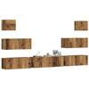 VidaXL 7-piece Wall-Mounted TV Unit Set Old Wood Engineered Wood, TV Stand, Media Unit, TV Console, Furniture 3329019