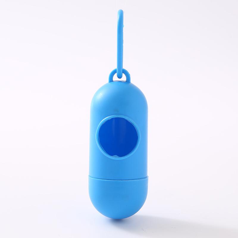 Portable Pet Waste Bag Dispenser Pill Shape Bullet-Shaped Garbage Box Cats Dogs Poop Extractive Clean-Up Bags Outside Walking