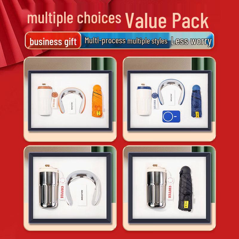Lairuo Business Gift Set with Digital Coffee Cup & Neck Massager