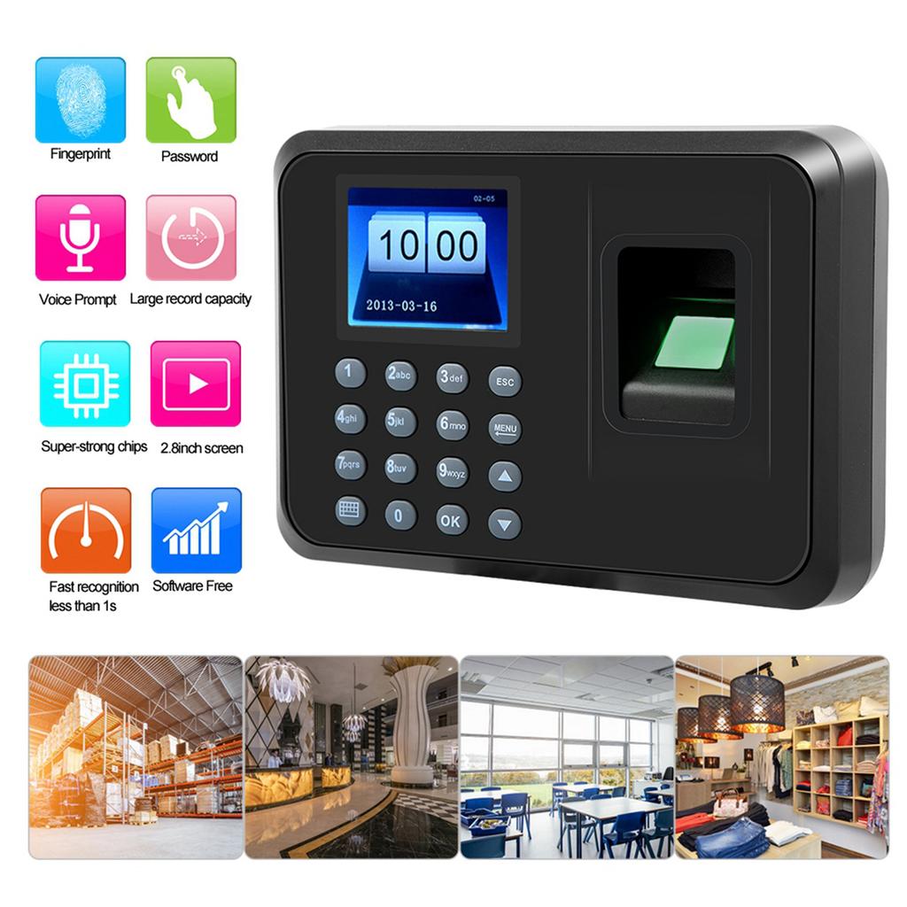2.4 inch LCD Attendance Machine Fingerprint Password Time Clock