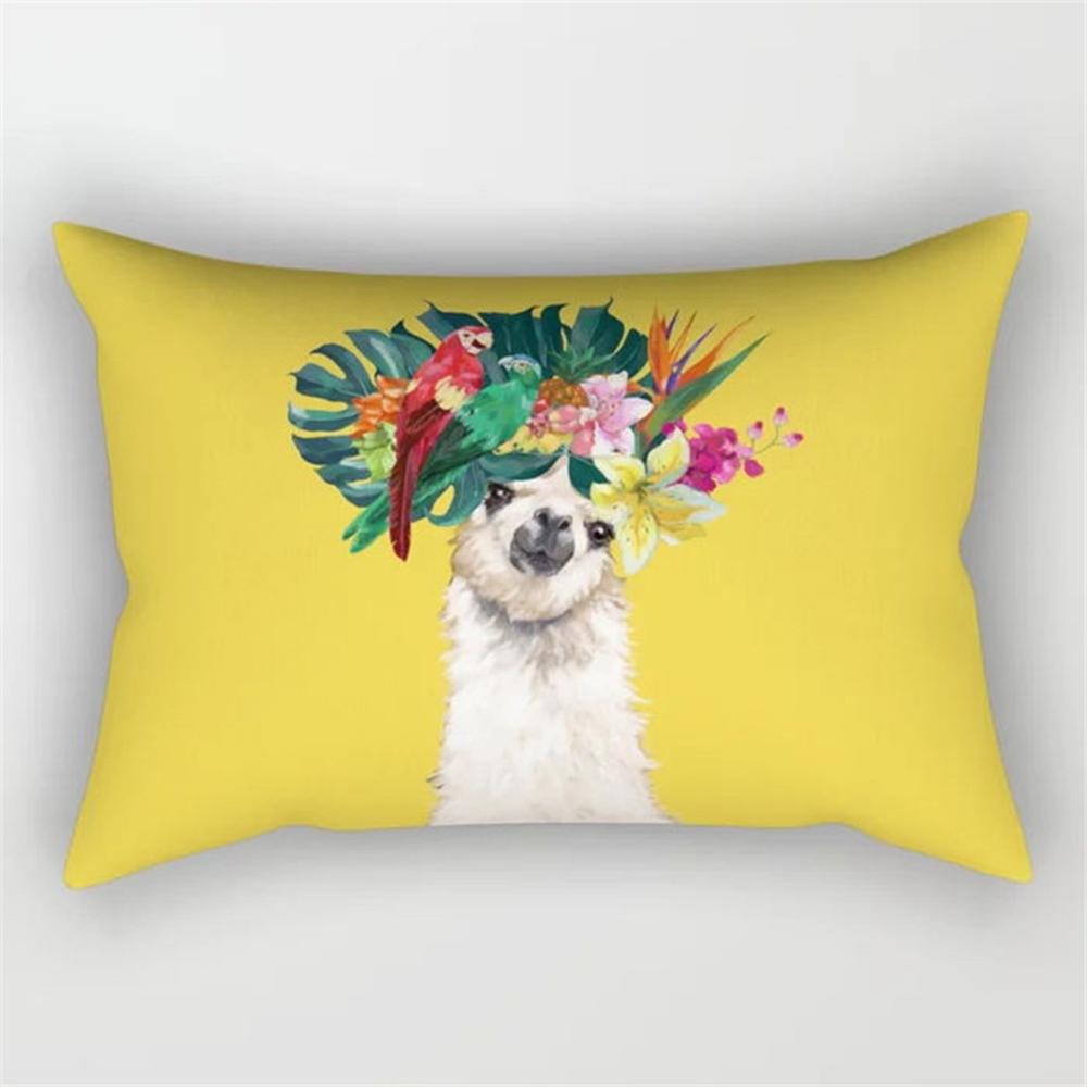 Yellow Geometric Rectangle Pillow Decorative Pillowcase Living Room Cushion Cover Simple Fashion Home Accessories
