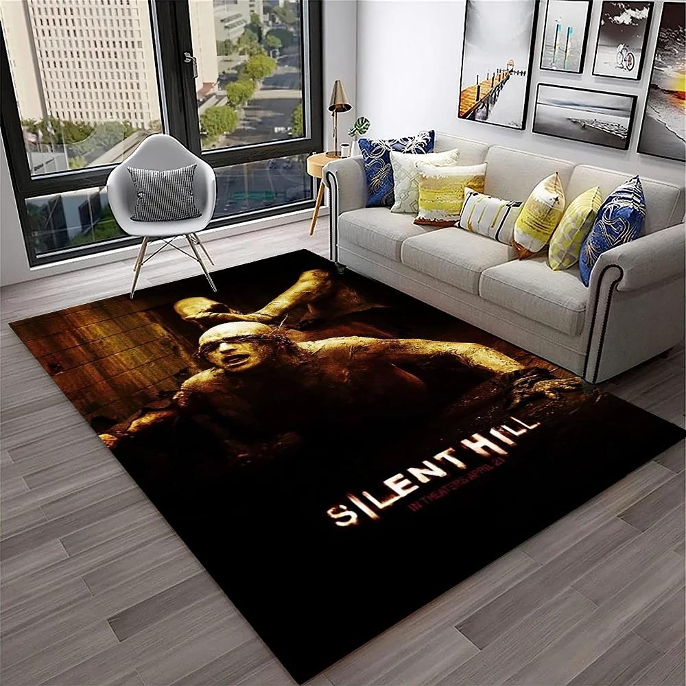 3D Silent Hill Horror Movie Game Carpet Rug for Home Living Room Bedroom Sofa Playroom Doormat Decor,Area Rug Non-slip Floor Mat