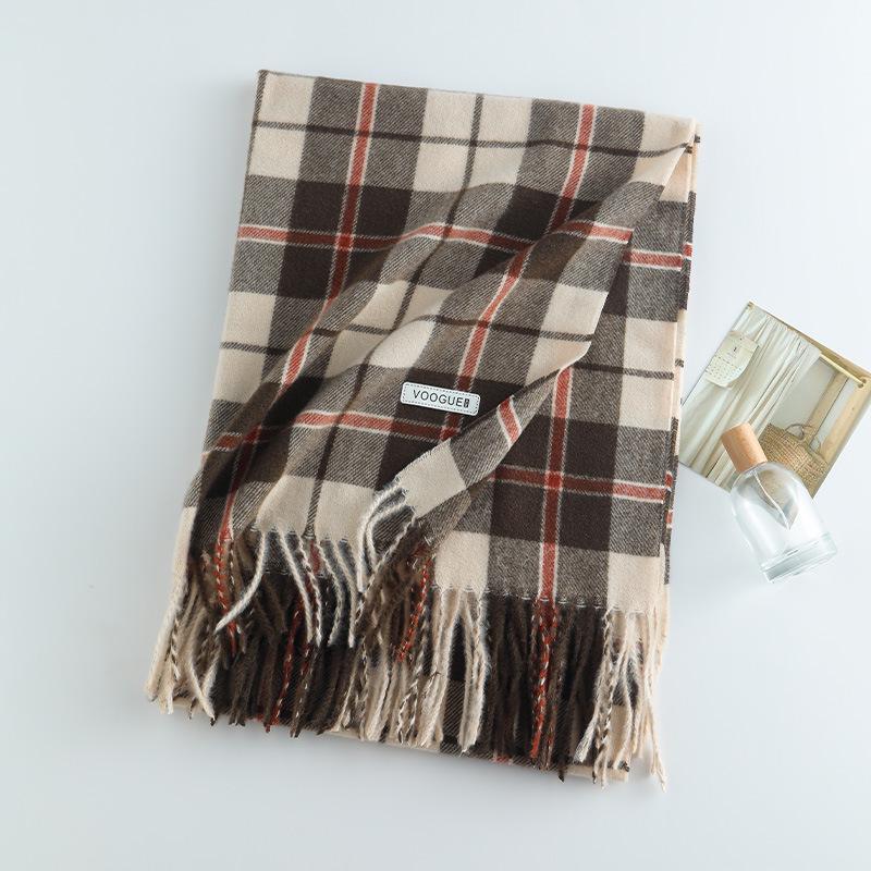 Damen High-End 2025 Karoschal: Imitation Kaschmir, Koreanischer Stil, Vielseitiger Herbst/Winter Warmer Nackenwärmer Schal.