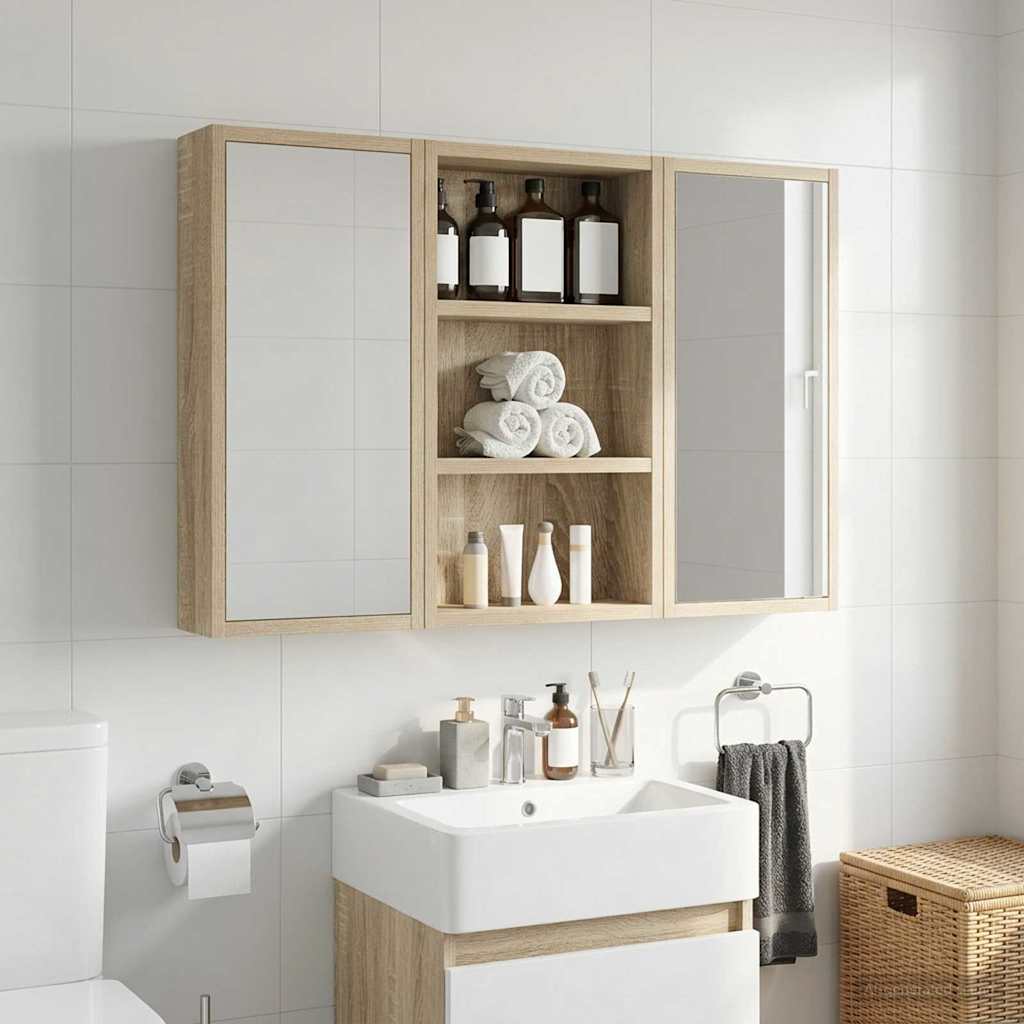 Wall Mounted Bathroom Cabinet with Shelf Sonoma Oak 30 x 10 x 50 cm