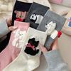 3D Puppy Cartoon Mid-Calf Socks for Women - Spring & Autumn Trendy, Boneless, Funny Long Socks