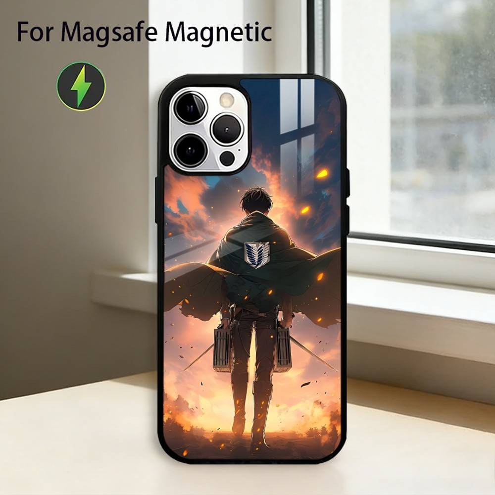Anime Attack on Titan Phone Case For iPhone17,16,15,14,13,12,11 Plus,Pro Magnetic with Magsafe Wireless Charging