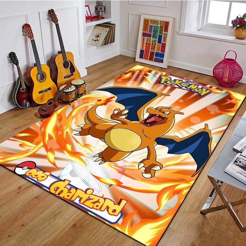  Japanese Anime Pokemon Charizard Cartoon Rugs Carpet Living Room Bedroom Bedside Doormat Home Decor Non-slip Large Mats