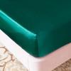 Drap-housse en Satin de soie, housse de matelas haut de gamme, couleur unie, bande élastique, drap de lit