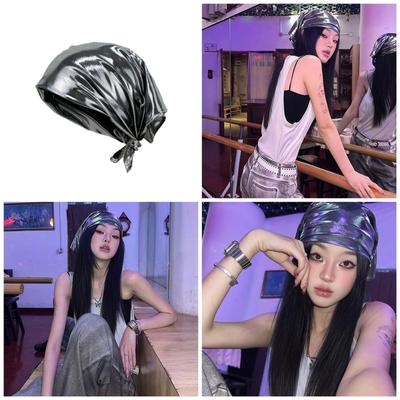 Western Style Erwachsene Silber Bandana Hiphop Halstuch Elastisches Bandana Reise Bühnenauftritte Fotografieren Haartuch
