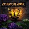 Solar Outdoor Metal Butterfly Wall Lights Rust Proof LED Flower Hanging Sculpture for Patio/Porch/Yard/Garden Decoration