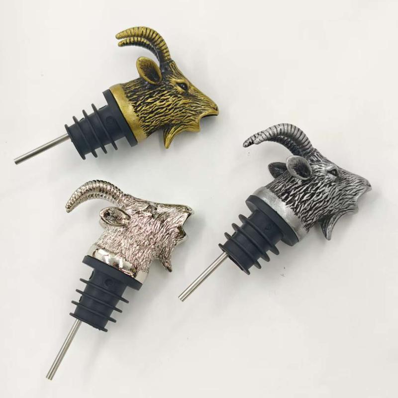 1 Bottle Mouth Oiler Cork Stopper Deer Head Wine Bottle Dry Pot Stopper For Red Wine Olive Oil Dispenser