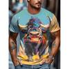 Fashion Men's Crew Neck Short Sleeve 3D Casual Color Printing Casual Short Sleeve Crew Neck T-Shirt