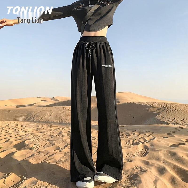 TonLion Women s High-Waist Flared Straight Leg Casual Pants M