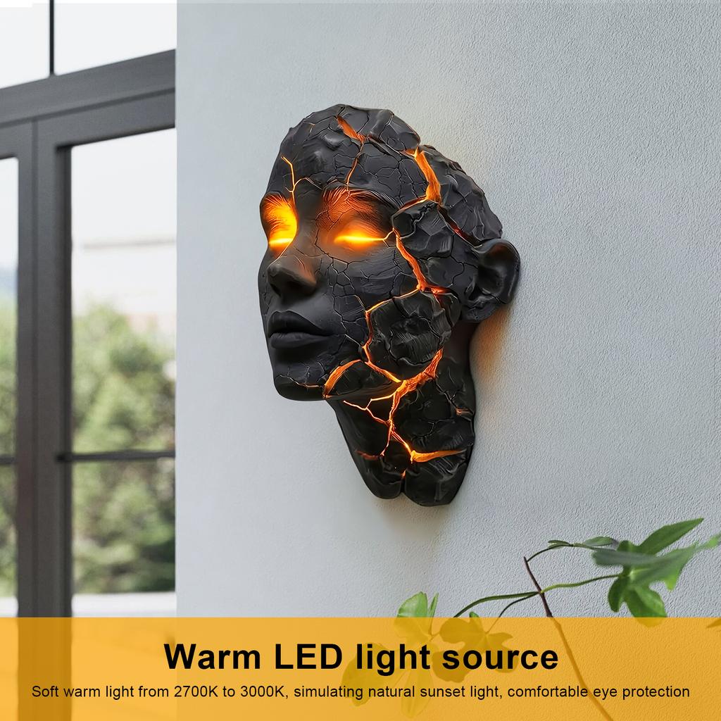 Halloween Broken Soul LED Wall Lamp with LED Illumination Broken Soul Wall Light for Bedroom Living Room Cafe and Gallery Decor