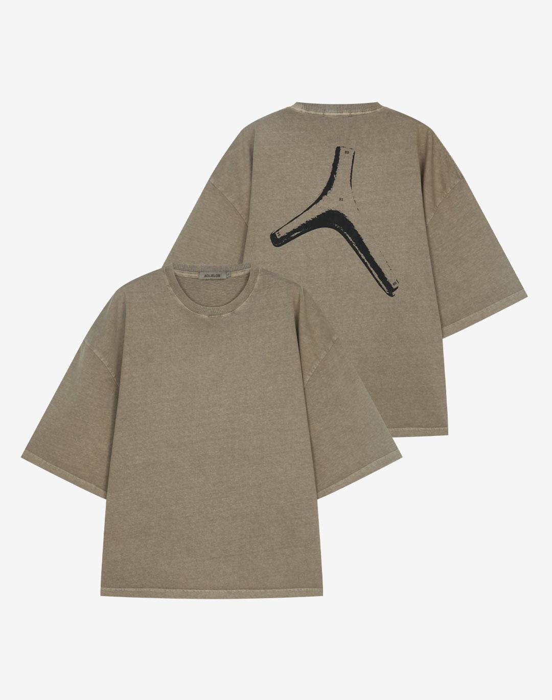 Adrielos Uncontained Pigment Half T-Shirt [Pigment Khaki Beige] M